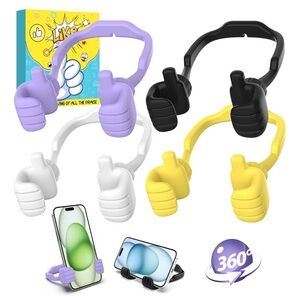 Thumbs Up Phone stand for teens kids and adults Black, White, Yellow, Purple